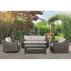 Divano in Rattan Jarrow, Marrone/Grigio