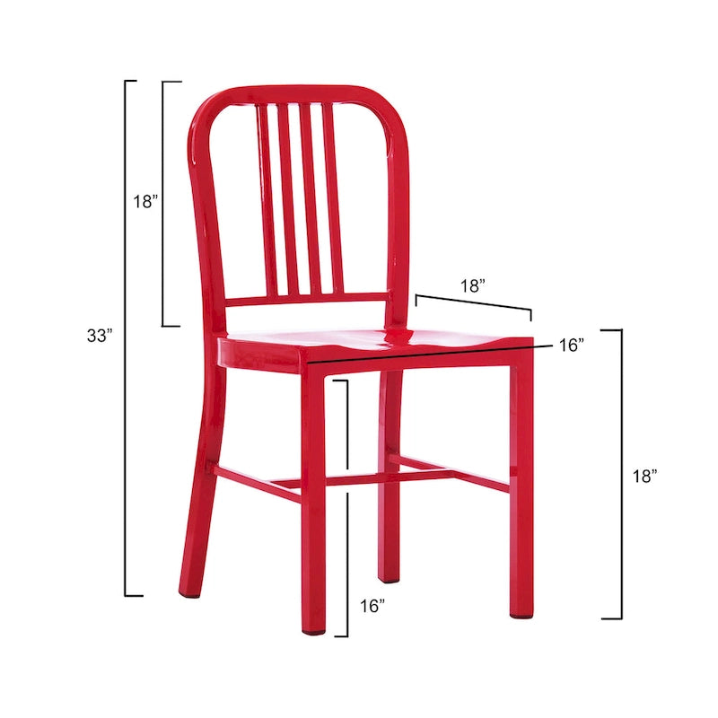 Lot de 2 chaises d'intérieur/extérieur en métal industriel
