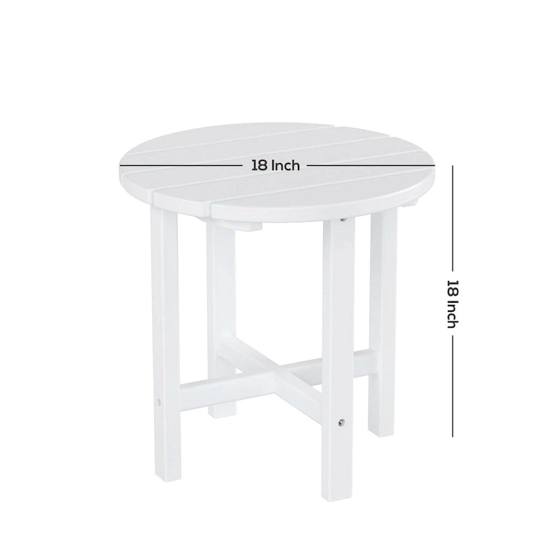 Polytrends Altura Chaise longue inclinable sans accoudoirs en polyéthylène écologique toutes saisons avec table d'appoint (ensemble de 3 pièces)