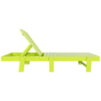 Polytrends Altura Chaise longue inclinable sans accoudoirs en polyéthylène écologique toutes saisons avec table d'appoint (ensemble de 3 pièces)