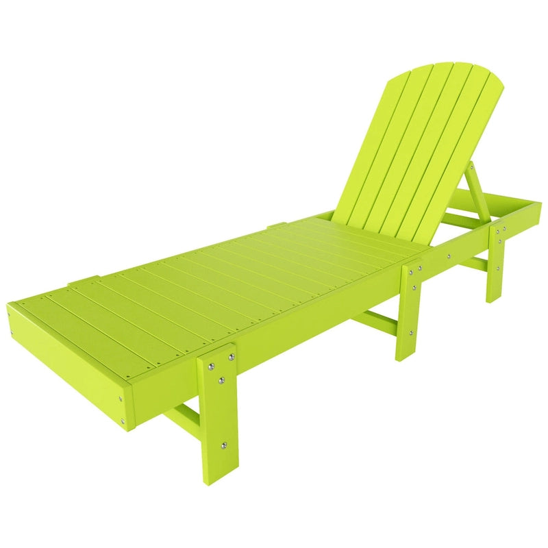 Polytrends Altura Chaise longue inclinable sans accoudoirs en polyéthylène écologique toutes saisons avec table d'appoint (ensemble de 3 pièces)