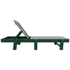 Polytrends Altura Chaise longue inclinable sans accoudoirs en polyéthylène écologique toutes saisons avec table d'appoint (ensemble de 3 pièces)