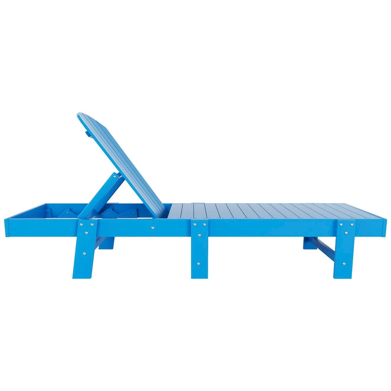 Polytrends Altura Chaise longue inclinable sans accoudoirs en polyéthylène écologique toutes saisons avec table d'appoint (ensemble de 3 pièces)