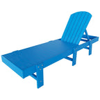 Polytrends Altura Chaise longue inclinable sans accoudoirs en polyéthylène écologique toutes saisons avec table d'appoint (ensemble de 3 pièces)