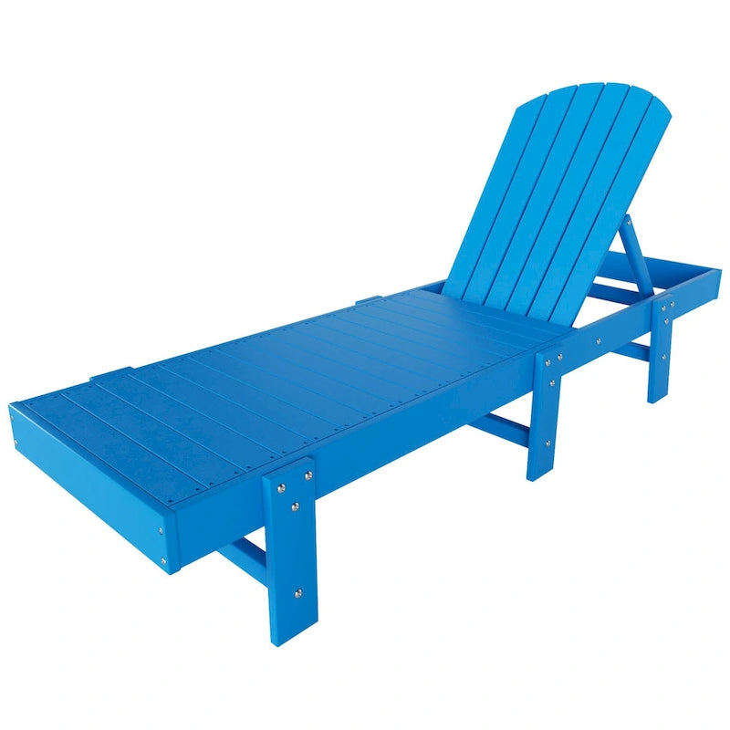 Polytrends Altura Chaise longue inclinable sans accoudoirs en polyéthylène écologique toutes saisons avec table d'appoint (ensemble de 3 pièces)