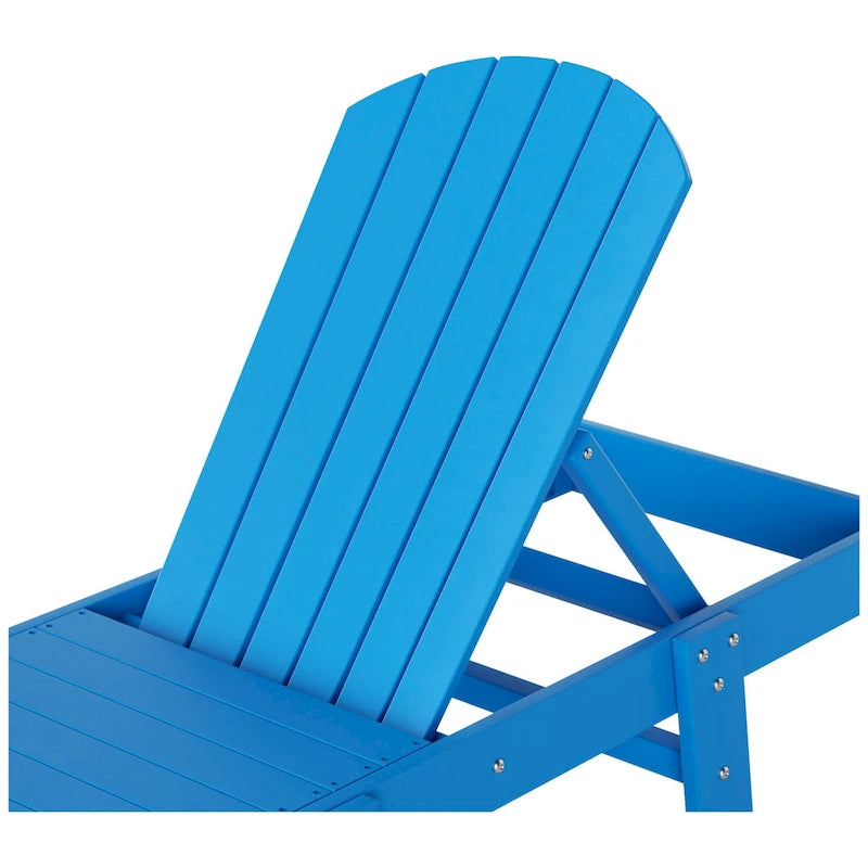 Polytrends Altura Chaise longue inclinable sans accoudoirs en polyéthylène écologique toutes saisons avec table d'appoint (ensemble de 3 pièces)