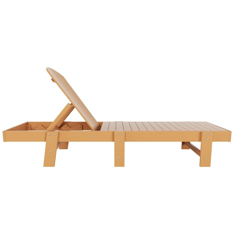 Polytrends Altura Chaise longue inclinable sans accoudoirs en polyéthylène écologique toutes saisons avec table d'appoint (ensemble de 3 pièces)