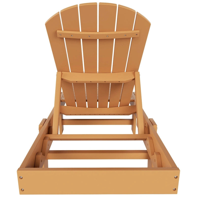 Polytrends Altura Chaise longue inclinable sans accoudoirs en polyéthylène écologique toutes saisons avec table d'appoint (ensemble de 3 pièces)