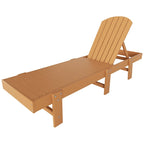 Polytrends Altura Chaise longue inclinable sans accoudoirs en polyéthylène écologique toutes saisons avec table d'appoint (ensemble de 3 pièces)