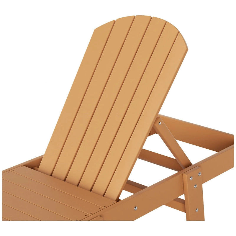 Polytrends Altura Chaise longue inclinable sans accoudoirs en polyéthylène écologique toutes saisons avec table d'appoint (ensemble de 3 pièces)