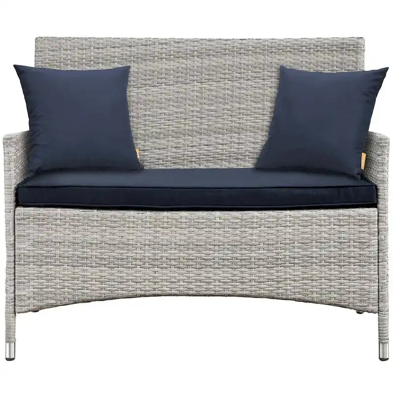 Modway Bridge, Set da esterno da 4 pezzi in rattan con cuscini