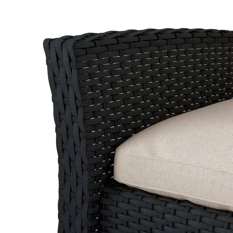 CorLiving Cascade Ensemble de patio 4 pièces en osier de rotin noir