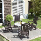 Polytrends Laguna Hdpe Sedia a Dondolo da Esterno per Patio, per Tutte le Condizioni Atmosferiche (Set da 4)