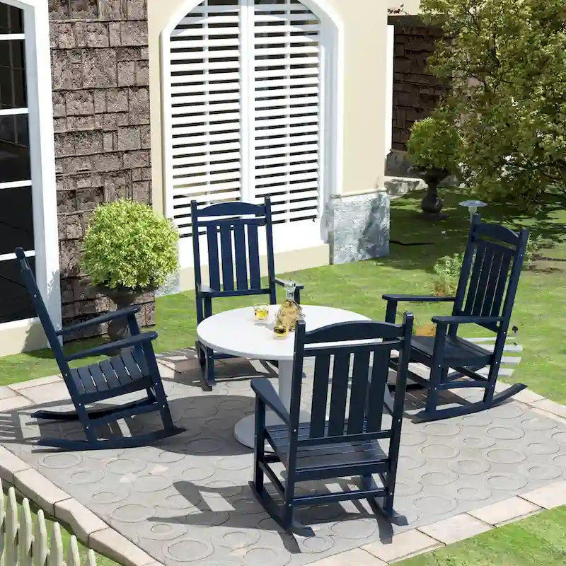 Polytrends Laguna Hdpe All Weather Outdoor Patio Rocking Chair (Set of 4)
