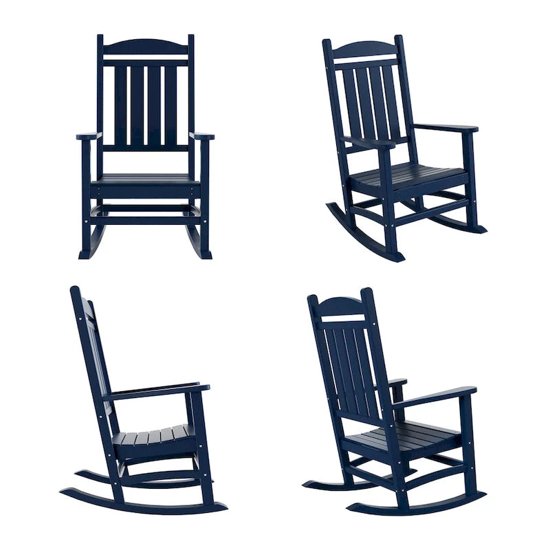 Polytrends Laguna Hdpe Sedia a Dondolo da Esterno per Patio, per Tutte le Condizioni Atmosferiche (Set da 4)
