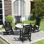 Polytrends Laguna Hdpe Sedia a Dondolo da Esterno per Patio, per Tutte le Condizioni Atmosferiche (Set da 4)