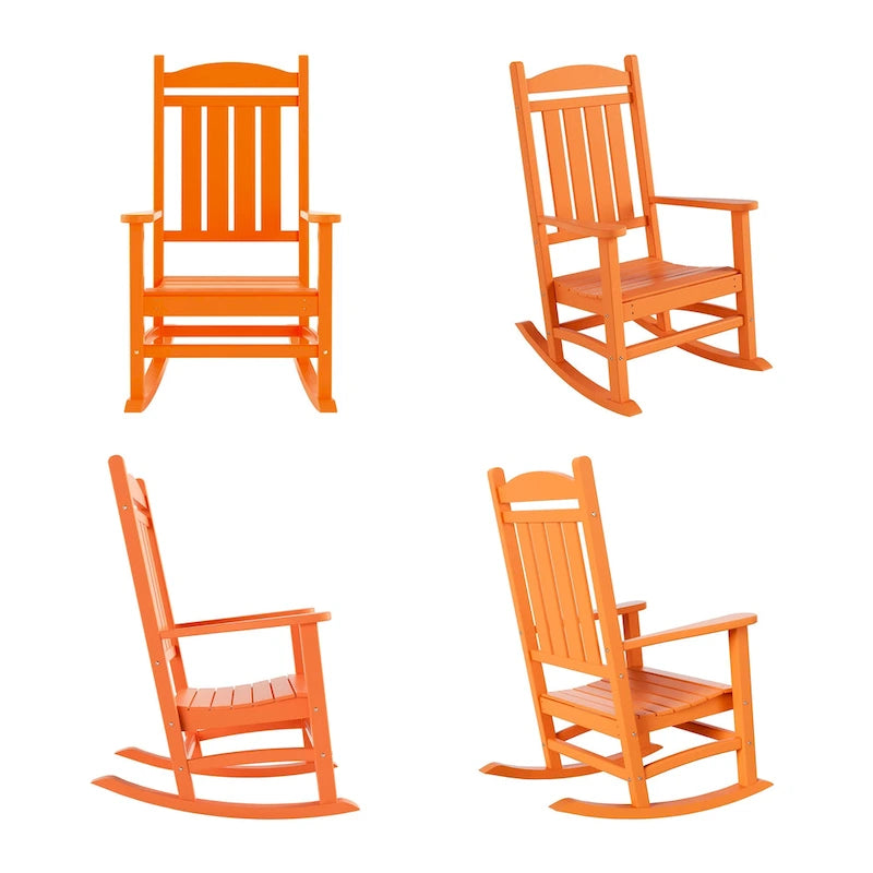 Polytrends Laguna Hdpe Sedia a Dondolo da Esterno per Patio, per Tutte le Condizioni Atmosferiche (Set da 4)