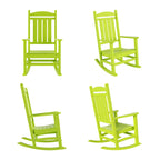 Polytrends Laguna Hdpe Sedia a Dondolo da Esterno per Patio, per Tutte le Condizioni Atmosferiche (Set da 4)