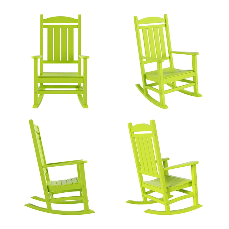 Polytrends Laguna Hdpe Sedia a Dondolo da Esterno per Patio, per Tutte le Condizioni Atmosferiche (Set da 4)