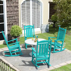 Polytrends Laguna Hdpe Sedia a Dondolo da Esterno per Patio, per Tutte le Condizioni Atmosferiche (Set da 4)