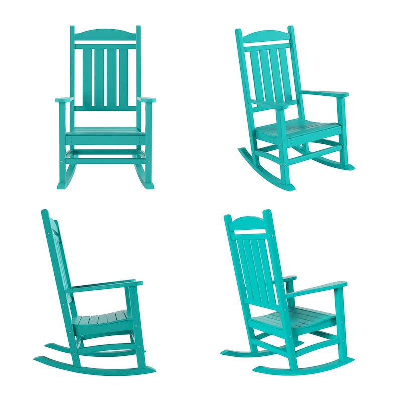 Polytrends Laguna Hdpe Sedia a Dondolo da Esterno per Patio, per Tutte le Condizioni Atmosferiche (Set da 4)