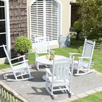 Polytrends Laguna Hdpe Sedia a Dondolo da Esterno per Patio, per Tutte le Condizioni Atmosferiche (Set da 4)