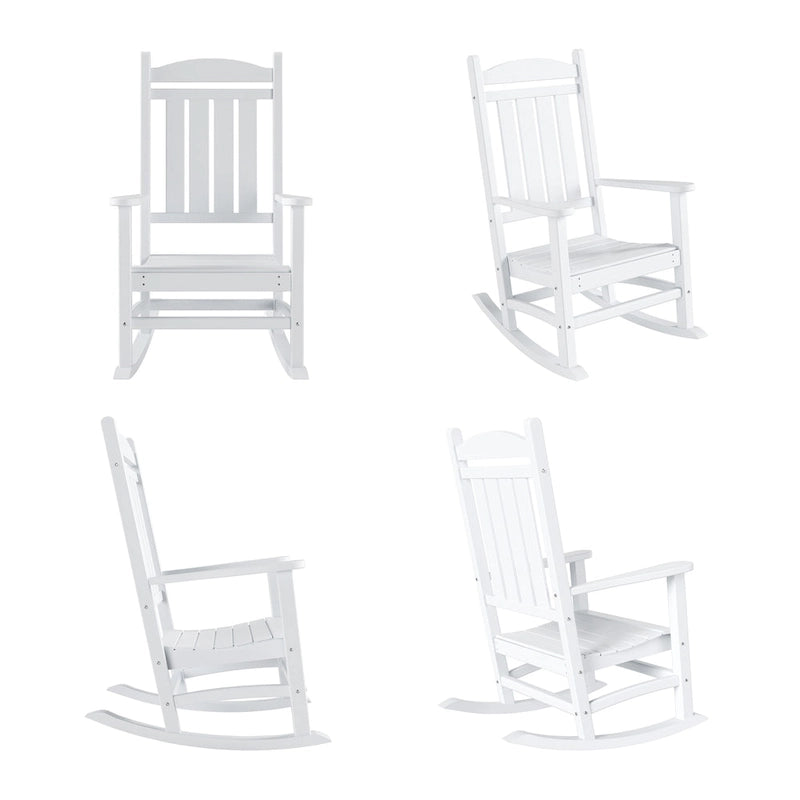 Polytrends Laguna Hdpe Sedia a Dondolo da Esterno per Patio, per Tutte le Condizioni Atmosferiche (Set da 4)