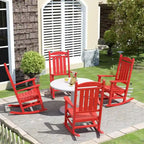 Polytrends Laguna Hdpe Sedia a Dondolo da Esterno per Patio, per Tutte le Condizioni Atmosferiche (Set da 4)