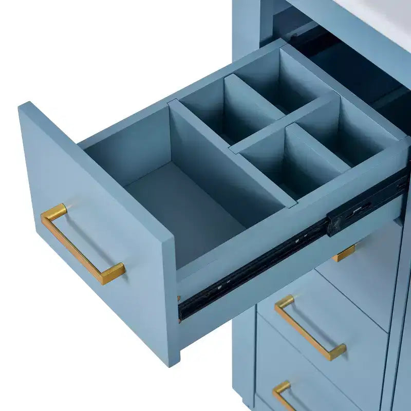 Mobile bagno singolo da 76 cm con lavabo, armadietto e 3 cassetti – Nero / Blu / Verde / Indaco / Bianco