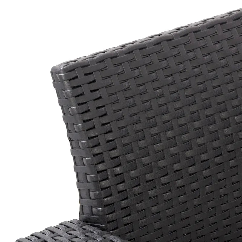 CorLiving Lake Front Ensemble de 3 fauteuils de patio en rotin noir