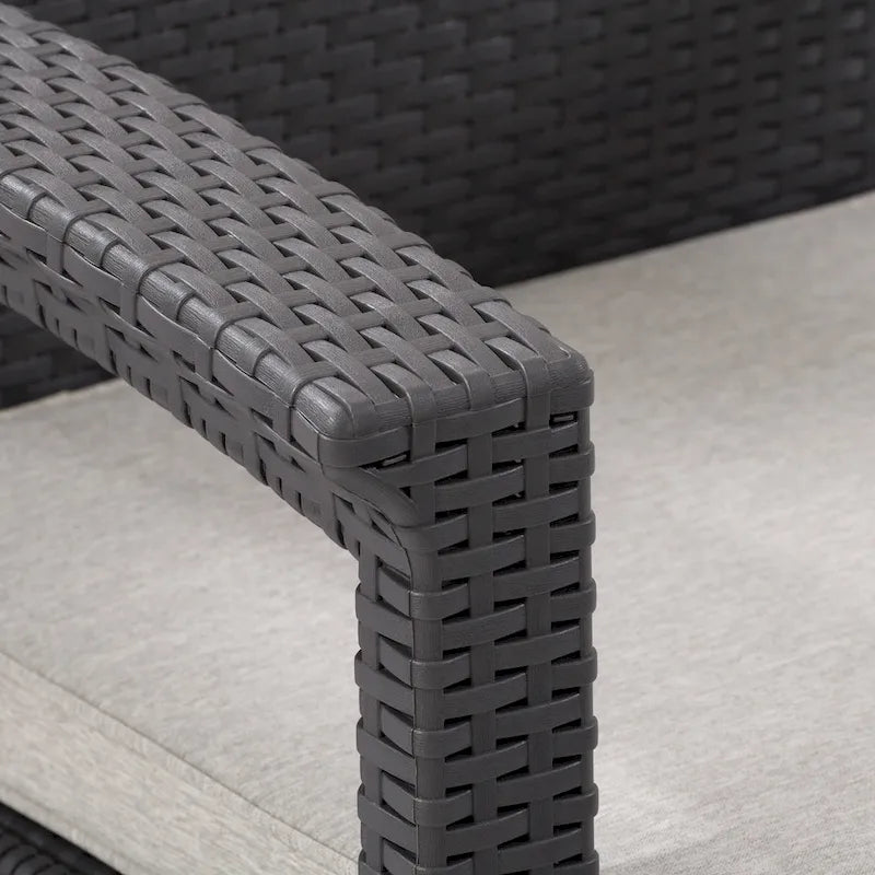 CorLiving Lake Front Ensemble de 3 fauteuils de patio en rotin noir