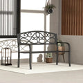 Patio Outdoor Garden Bench with Anti-Rust Steel Metal Frame & Backrest - 50 L x 16.3 W x 34 H