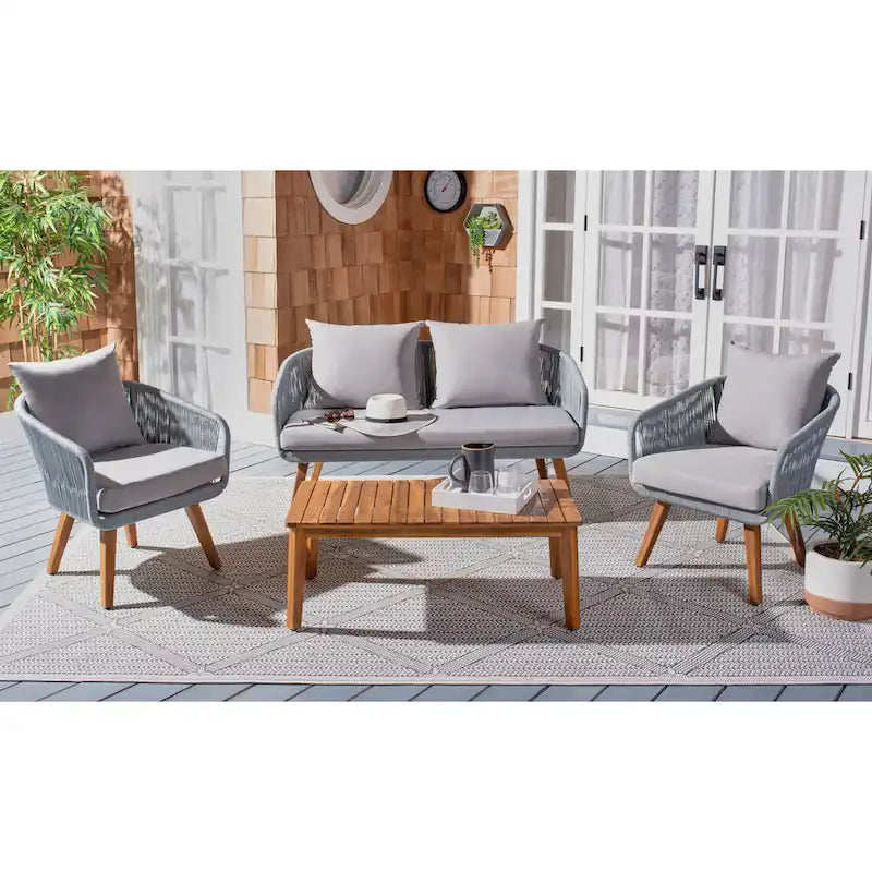 Ensemble de conversation de patio 4 pièces Tobia SAFAVIEH Outdoor - 55L x 30P x 28H
