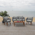 Ensemble de conversation de patio 4 pièces Tobia SAFAVIEH Outdoor - 55L x 30P x 28H