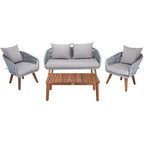 Ensemble de conversation de patio 4 pièces Tobia SAFAVIEH Outdoor - 55L x 30P x 28H