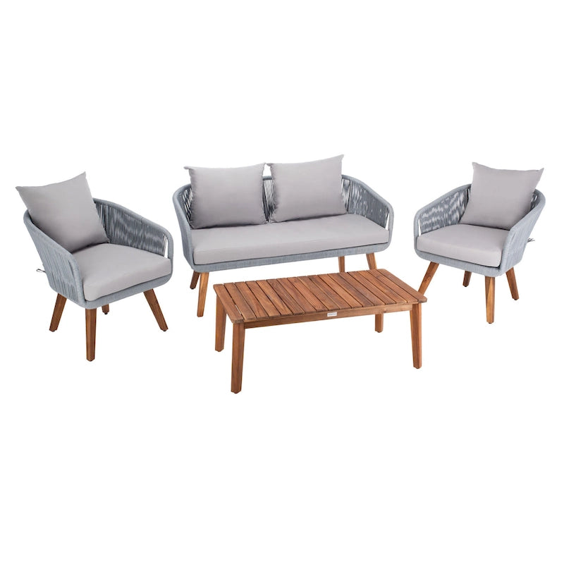 Ensemble de conversation de patio 4 pièces Tobia SAFAVIEH Outdoor - 55L x 30P x 28H
