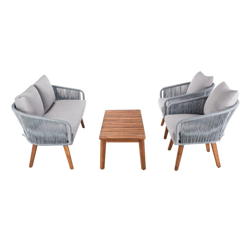 Ensemble de conversation de patio 4 pièces Tobia SAFAVIEH Outdoor - 55L x 30P x 28H