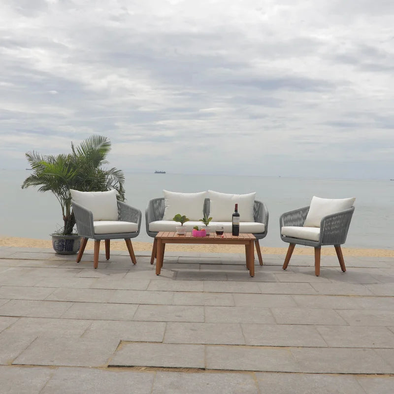 Ensemble de conversation de patio 4 pièces Tobia SAFAVIEH Outdoor - 55L x 30P x 28H