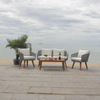 Ensemble de conversation de patio 4 pièces Tobia SAFAVIEH Outdoor - 55L x 30P x 28H