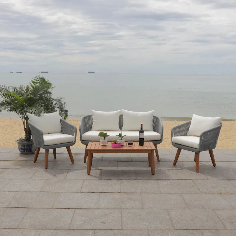 Ensemble de conversation de patio 4 pièces Tobia SAFAVIEH Outdoor - 55L x 30P x 28H