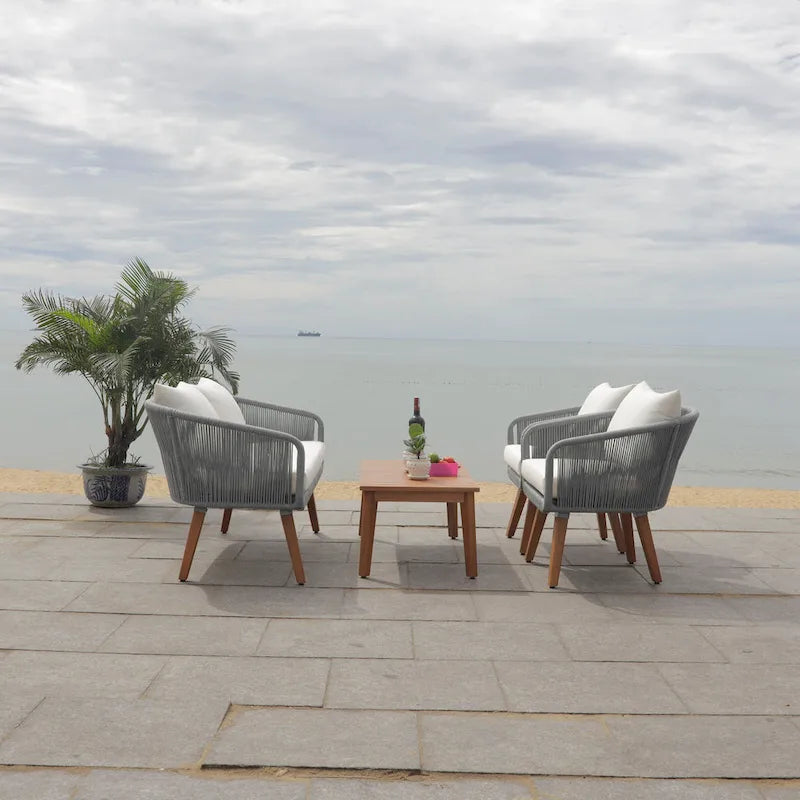 Ensemble de conversation de patio 4 pièces Tobia SAFAVIEH Outdoor - 55L x 30P x 28H