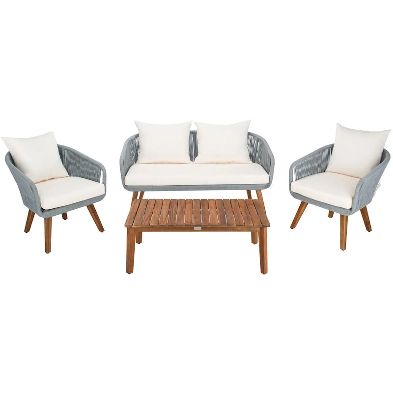 Ensemble de conversation de patio 4 pièces Tobia SAFAVIEH Outdoor - 55L x 30P x 28H