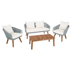 Ensemble de conversation de patio 4 pièces Tobia SAFAVIEH Outdoor - 55L x 30P x 28H