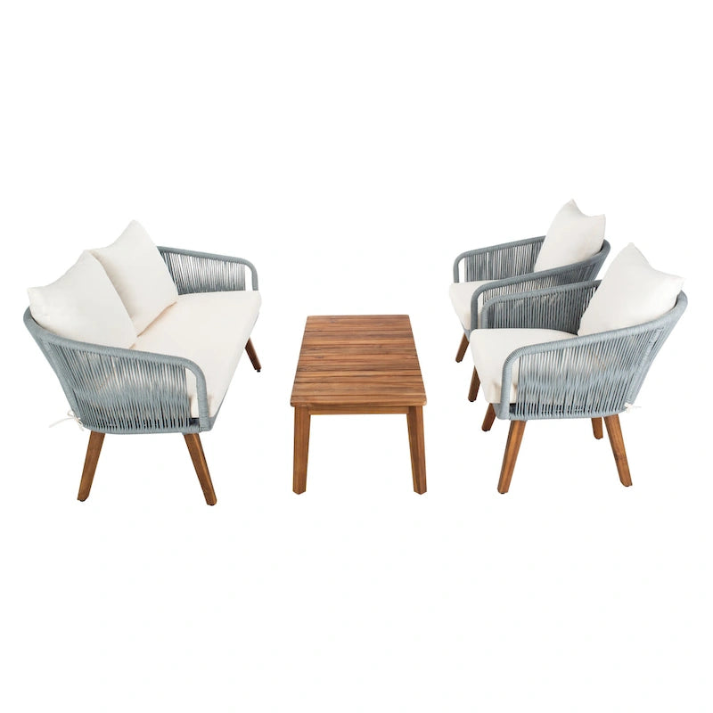 Ensemble de conversation de patio 4 pièces Tobia SAFAVIEH Outdoor - 55L x 30P x 28H