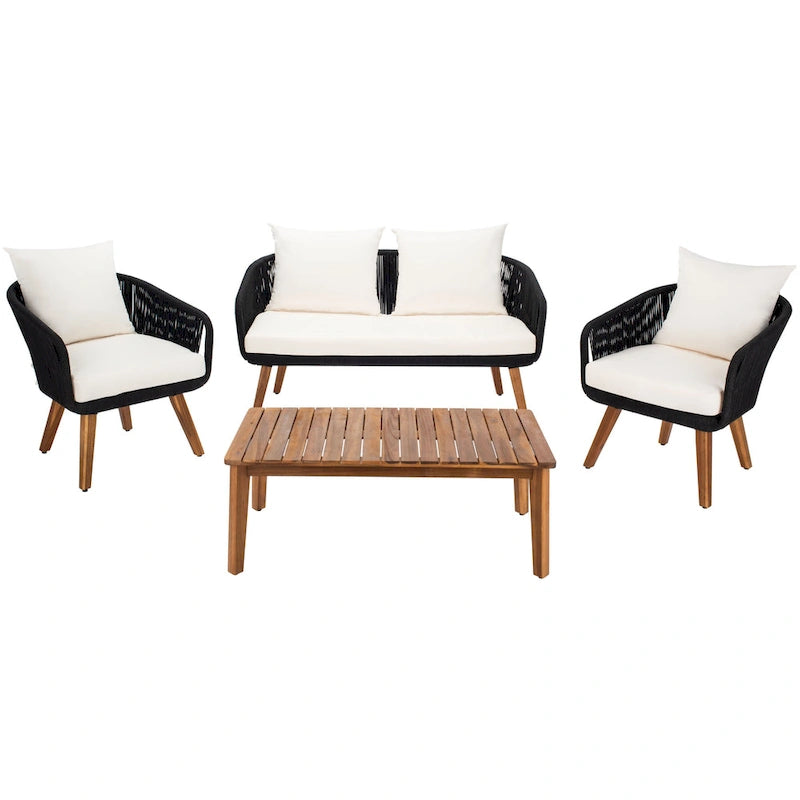 Ensemble de conversation de patio 4 pièces Tobia SAFAVIEH Outdoor - 55L x 30P x 28H