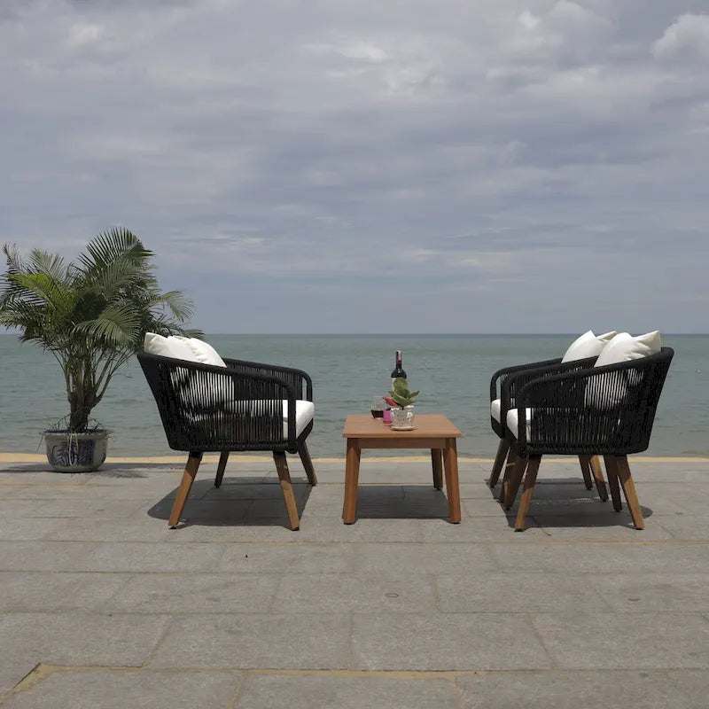 Ensemble de conversation de patio 4 pièces Tobia SAFAVIEH Outdoor - 55L x 30P x 28H