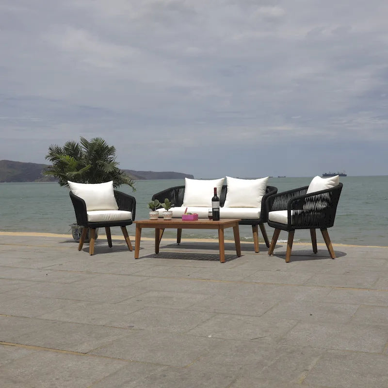 Ensemble de conversation de patio 4 pièces Tobia SAFAVIEH Outdoor - 55L x 30P x 28H
