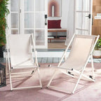 SAFAVIEH Outdoor Malaya Set of 2 Sling Chairs - 36 W x 22 D x 30 H - 36Wx22Dx30H