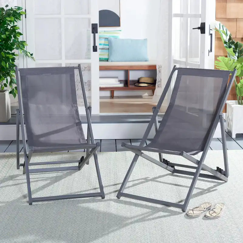 SAFAVIEH Sedie a sdraio da esterno Malaya, set da 2 – 36 L x 22 P x 30 H – 36Lx22Px30H