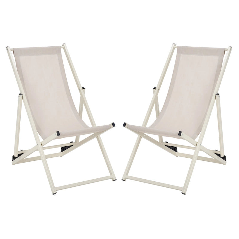 SAFAVIEH Sedie a sdraio da esterno Malaya, set da 2 – 36 L x 22 P x 30 H – 36Lx22Px30H